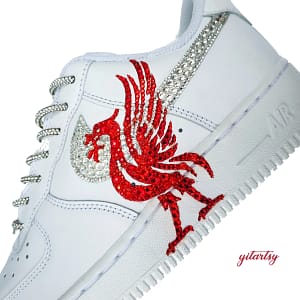 Hand Painted Crystal Liverpool FC Nike AF1 sneakers
