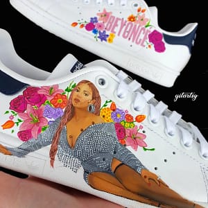 Beyonce Queen B Custom Hand Painted Adidas Sneakers